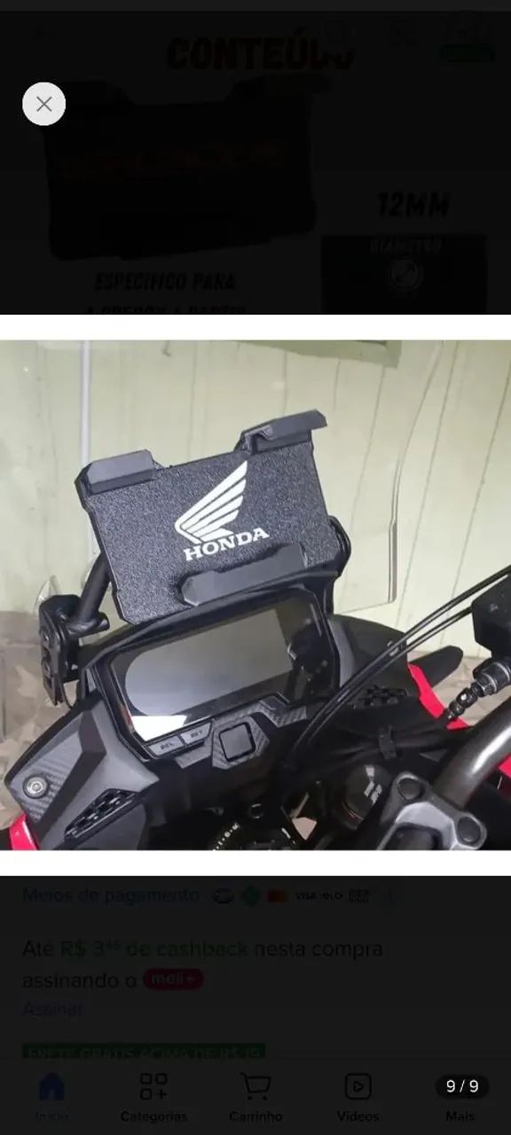 Suporte de celular Nx 500 Cb 500x Ténéré 700 - Foto 3
