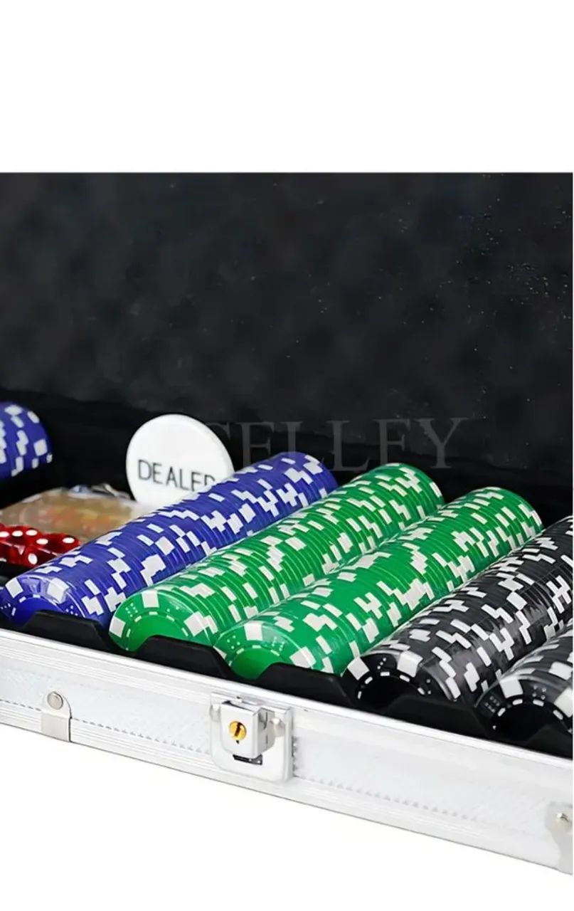 Maleta de Poker jogo com 500 fichas coloridas - Foto 2