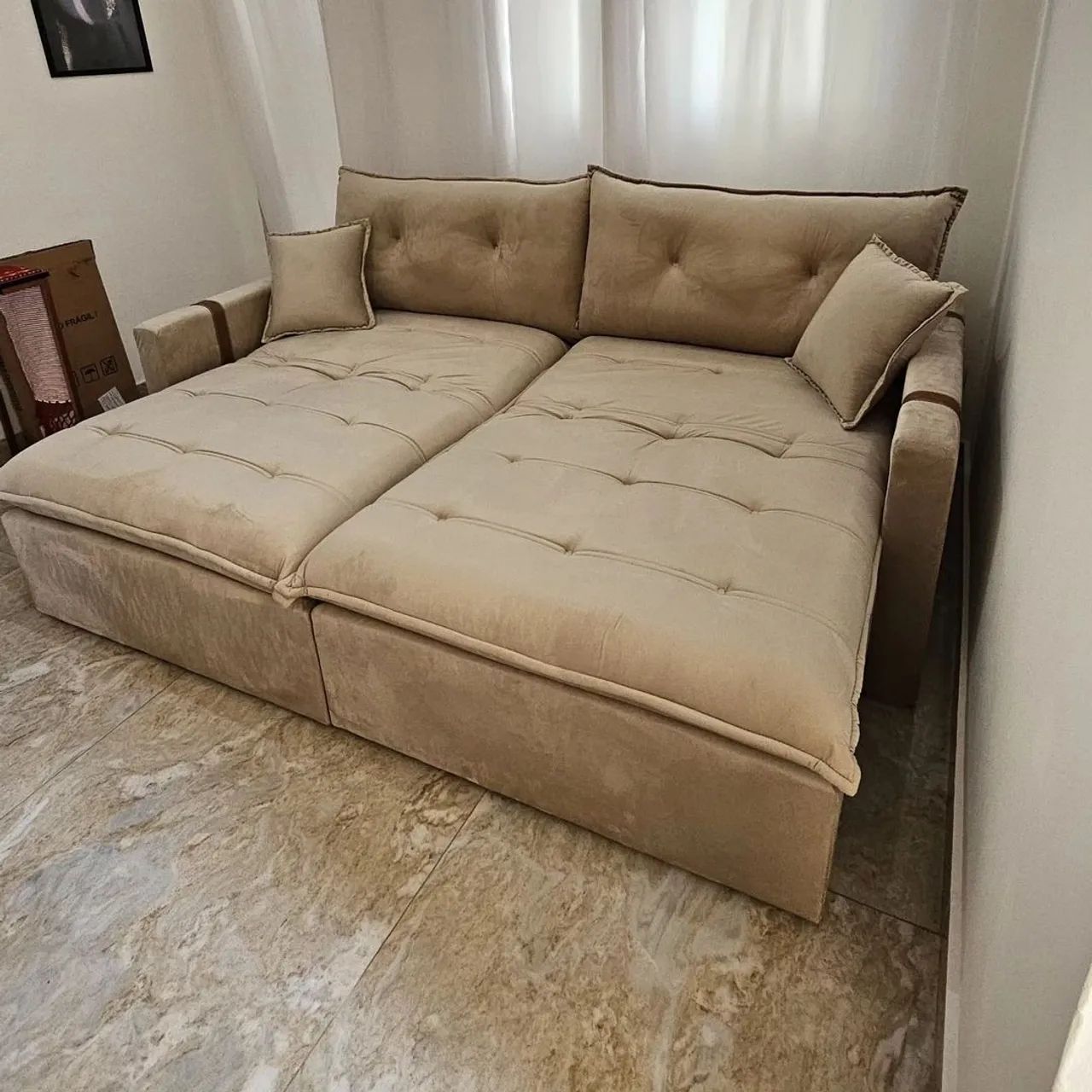 !!SOFA RETRÁTIL S/CAIXA!!! 12 x 279,90 cartão  - Foto 2