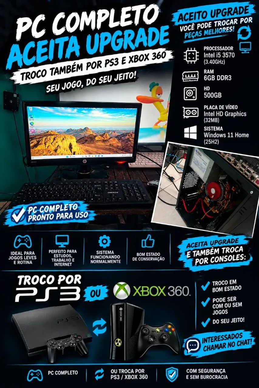 PC I5 COMPLETO V/T XBOX OU PS3 