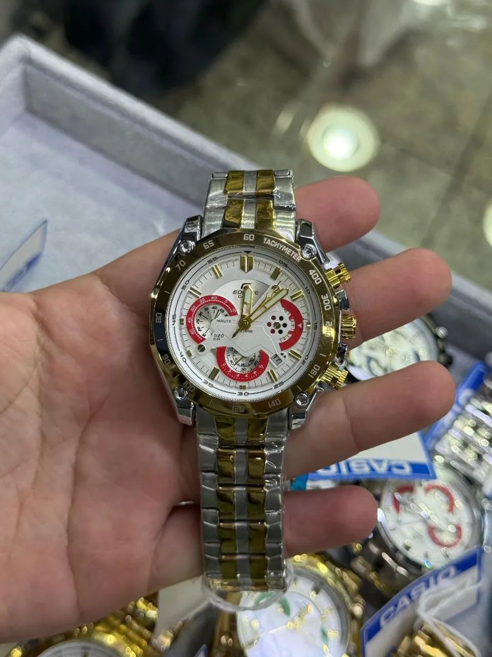 Relógio Estilo Casio Edifice Funcional - Aço Inoxidável com Calendário Funcional - Foto 2