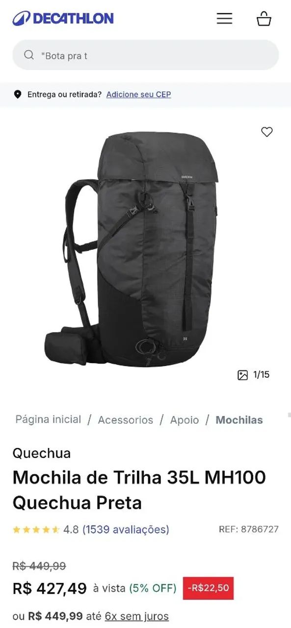 Mochila Quechua MH100 preta - Foto 4