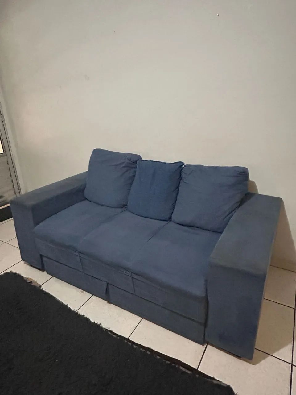 Sofá Retrátil 3 Lugares 1,85 Azul