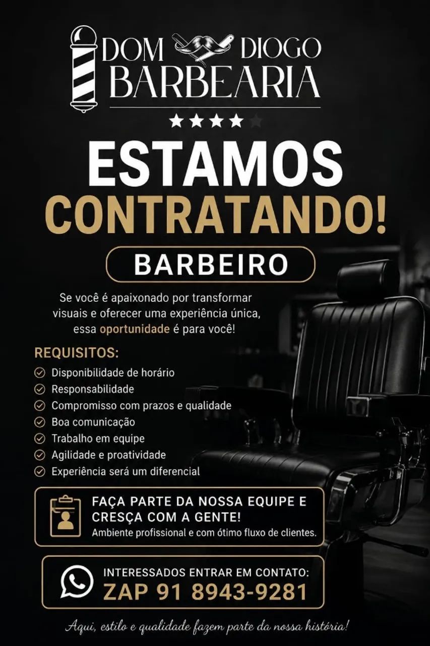 Contrata-se Barbeiro Profissional 