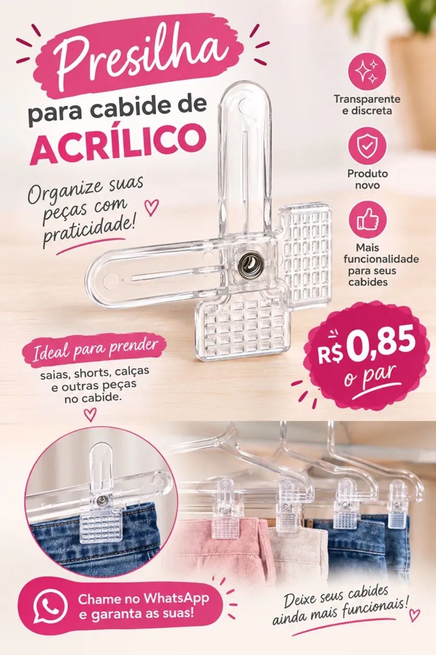 Presilhas de acrílico 