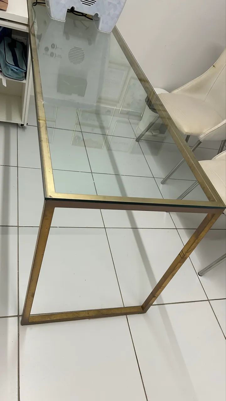 Mesa de vidro para escritório, consultório, quarto 