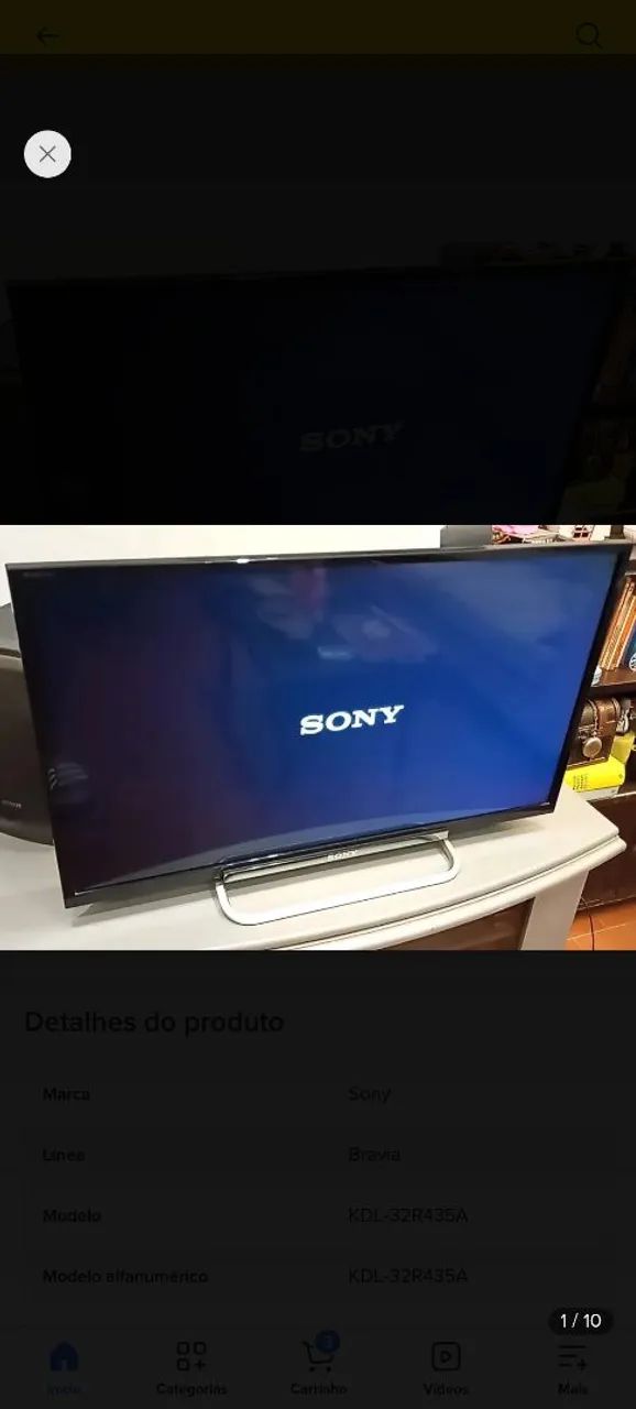 Tv 32" Sony HD (Funcionando Perfeitamente)