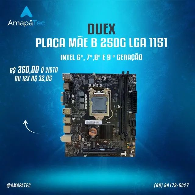 Placa Mãe B250 Para Processador Intel 6/7/8/9 Gen Lga 1151