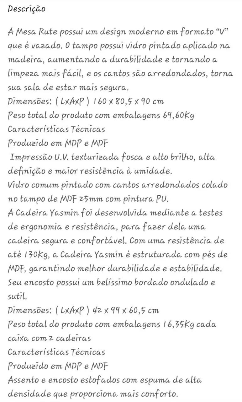 Mesa de Jantar com tampo de vidro 4 lugares - Foto 2