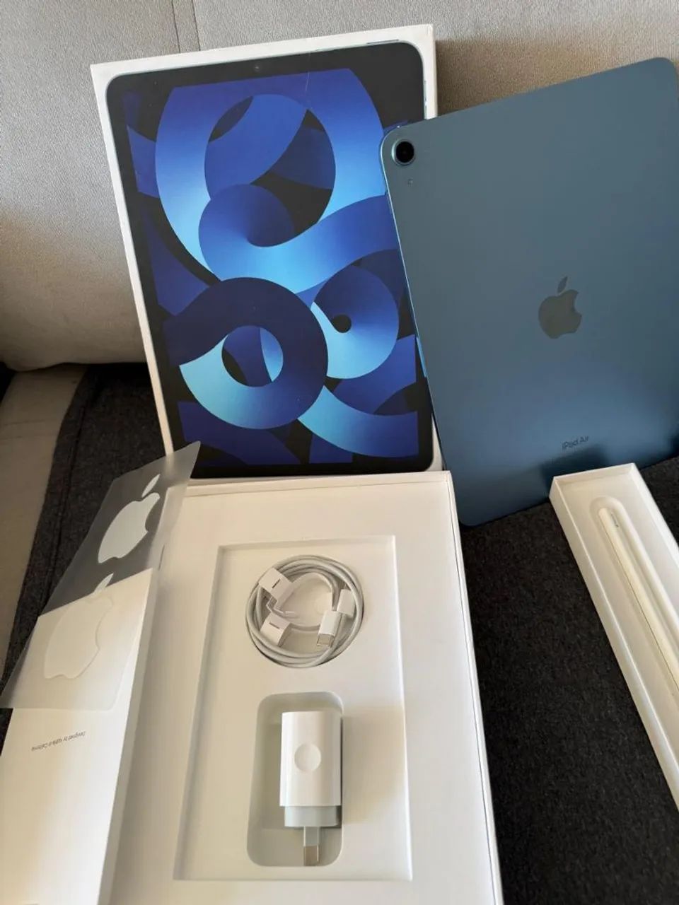 Ipad 5ª geração 256gb de memória interna - Azul + Apple pênsil