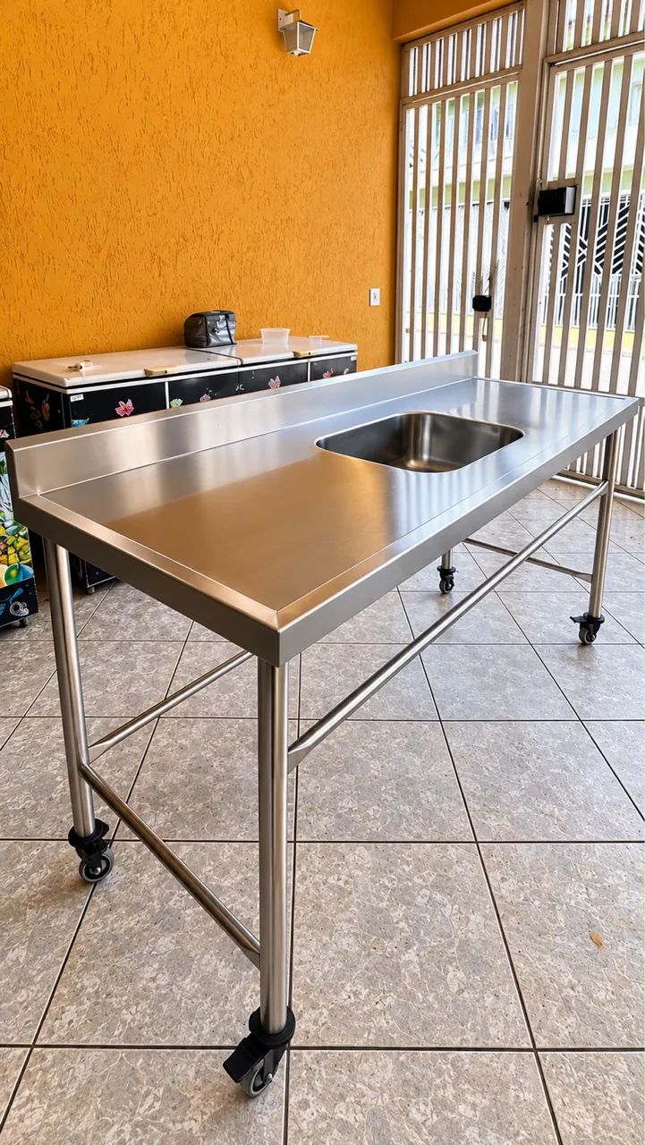 Pia Industrial Inox 1,80m com Cuba - Móvel - Foto 4