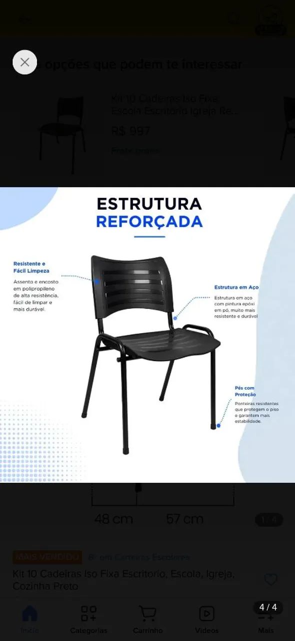10 Cadeiras pretas  - Foto 2