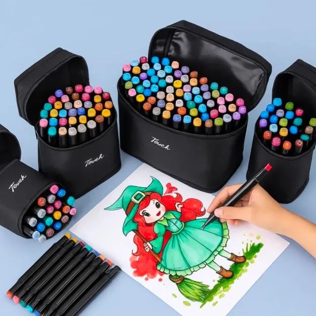 Promoção Conjunto Canetinhas 80 cores com ponta dupla