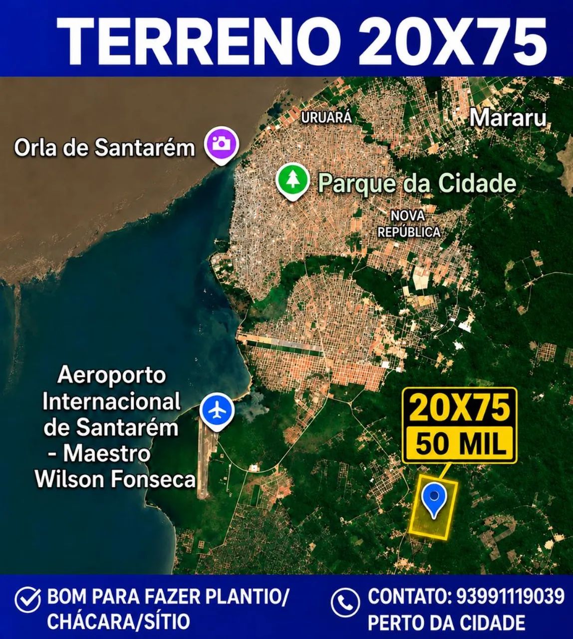Terreno 20x75 em Santarém