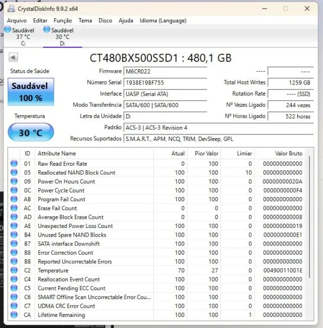 SSD Crucial BX500 480GB - Foto 4