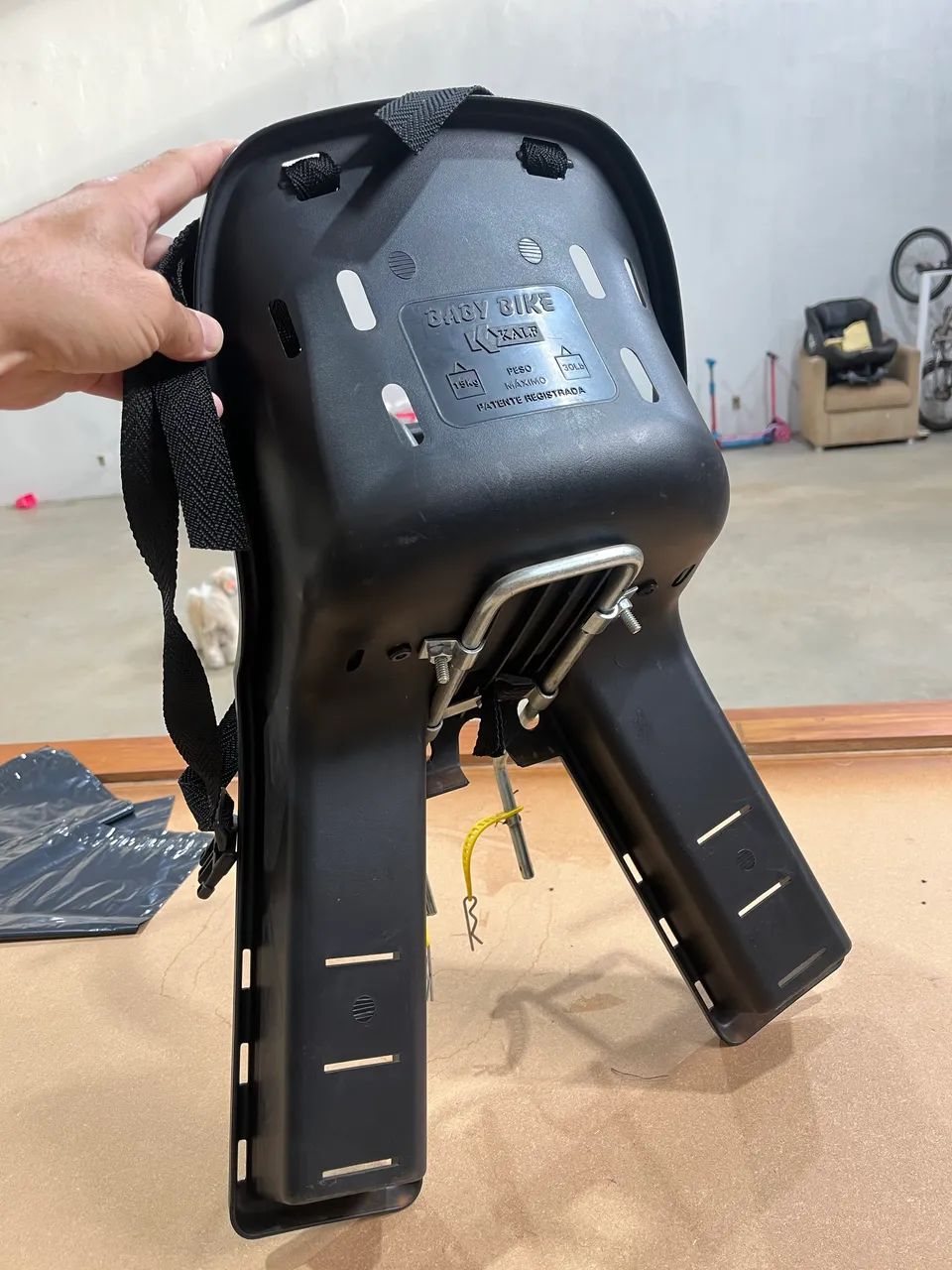 Cadeirinha Dianteira Para Bicicleta Baby Bike Kalf Preta - Foto 2