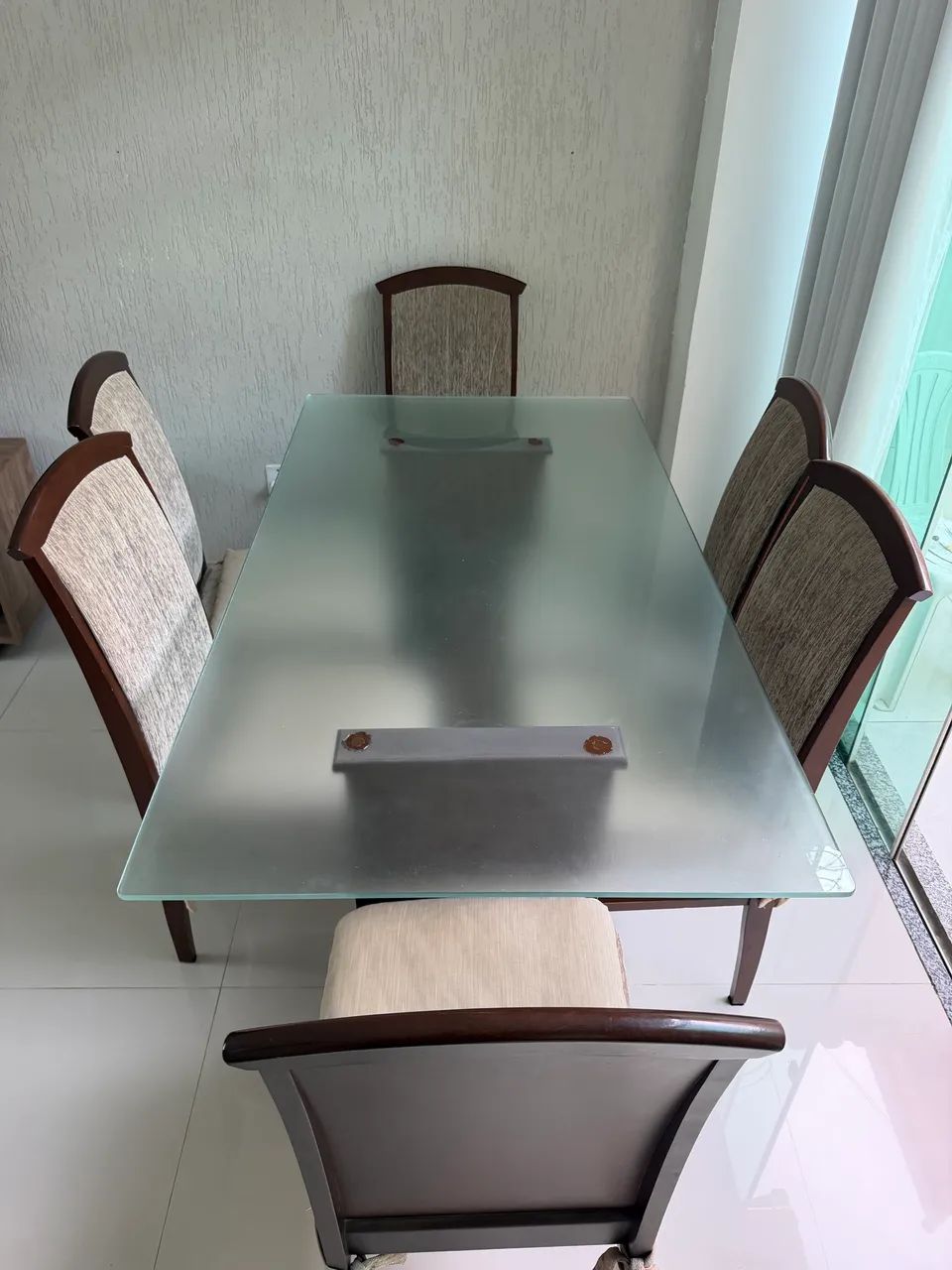 Mesa de vidro 6 lugares 