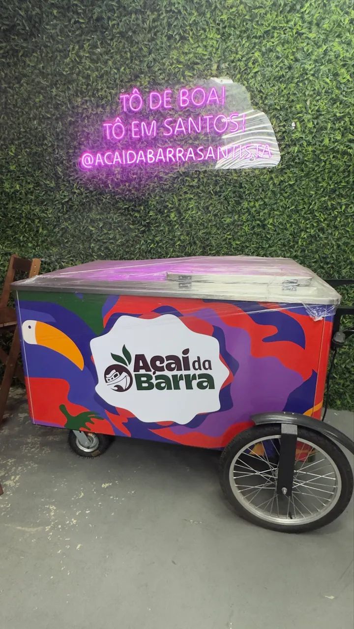 CARRINHO DE AÇAÍ COM CUBAS E FREEZER