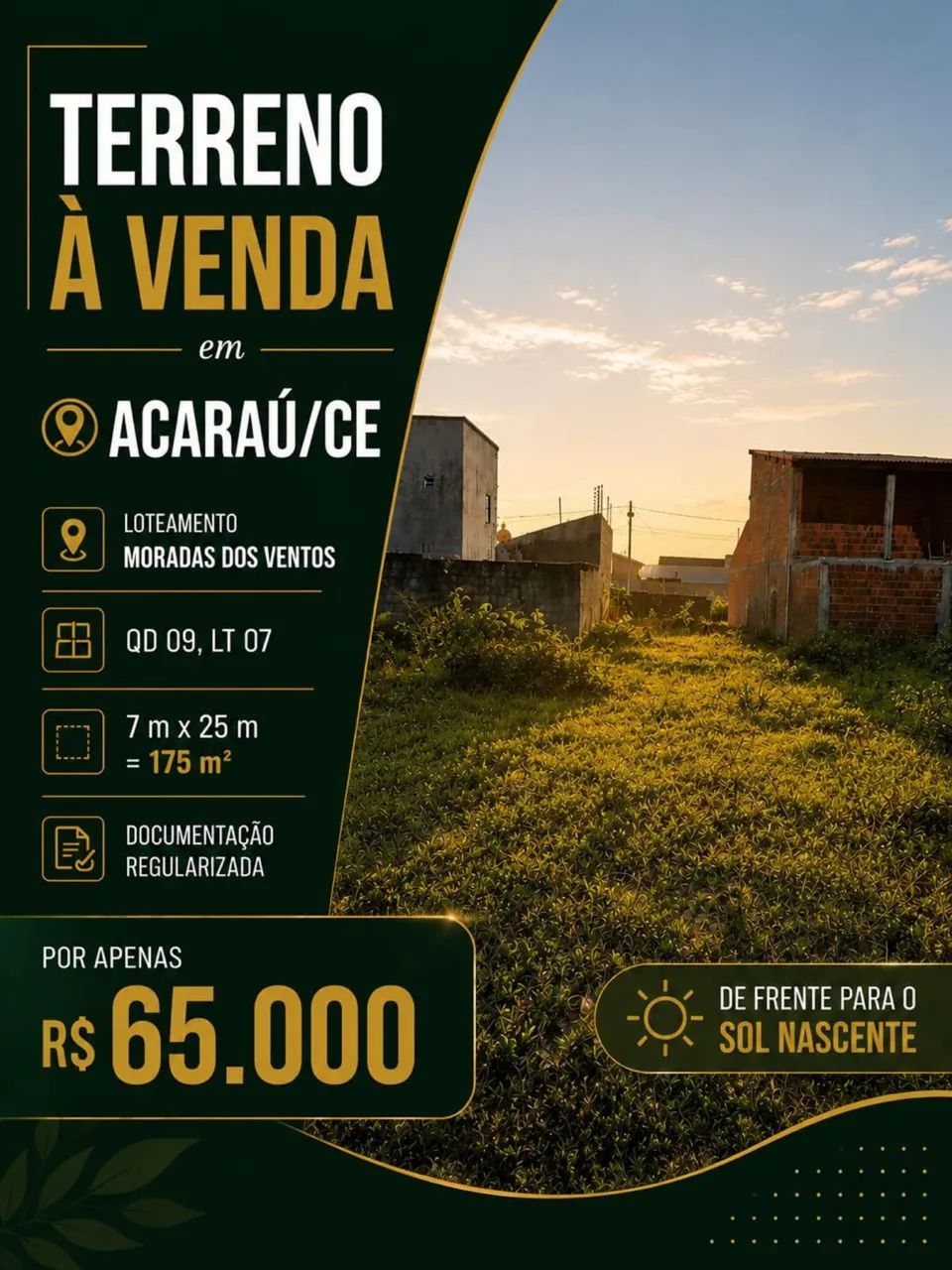 Loteamento Mãe rainha Acaraú-Ce / Lote 7 x25