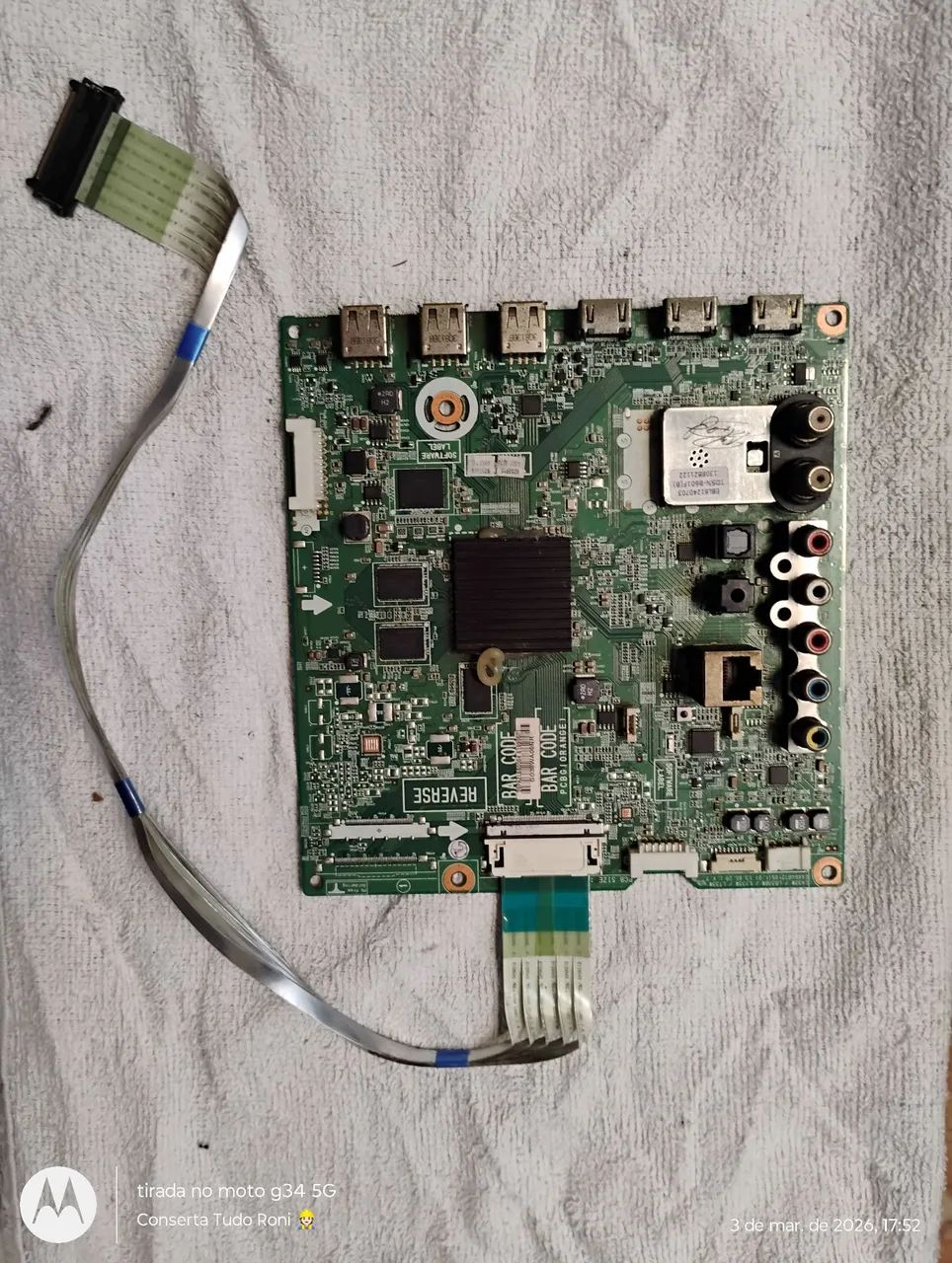 Placa principal de vídeo tv LG 55LA6214 