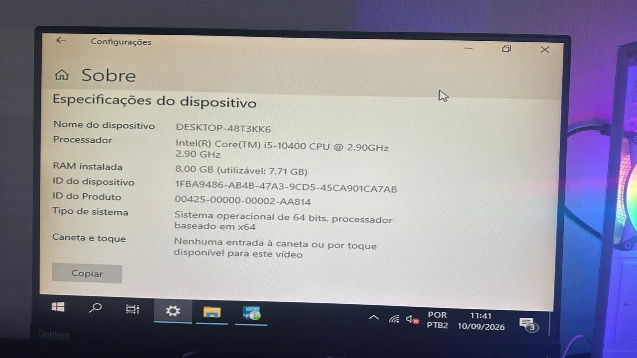 Pc gamer novo e completo i5 da 10G e rx 580 de 8G - Foto 4