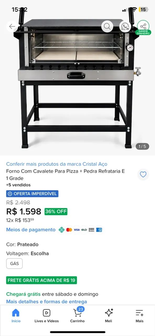 Vendo forno de pizza