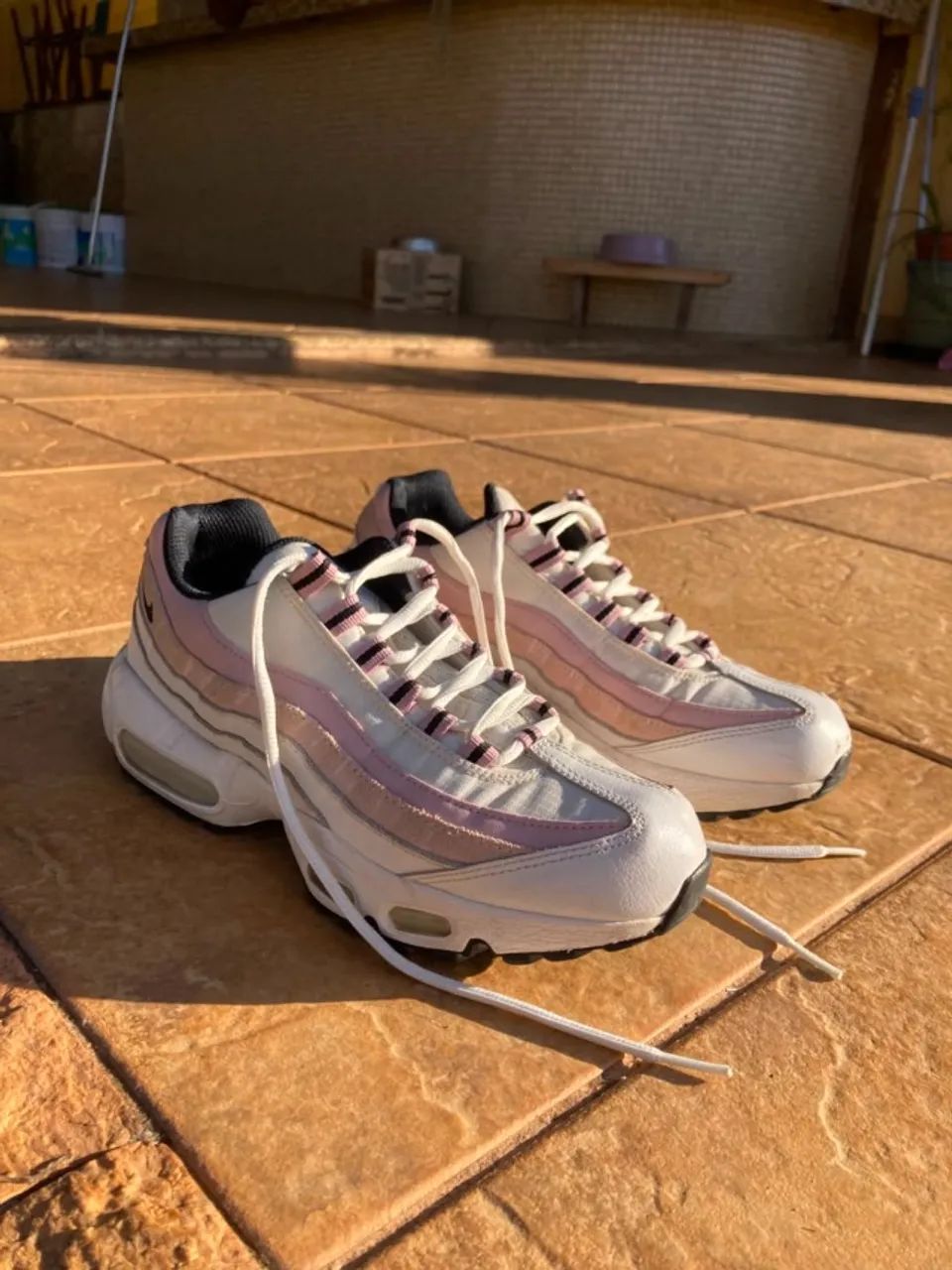 tênis nike airmax  branco e rosa tam 36/37 - Foto 2