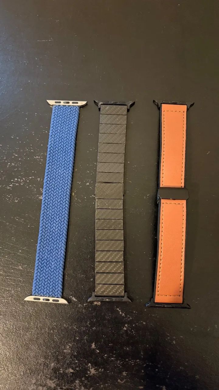 Kit 3 Pulseiras para Apple Watch - Azul, Preta e Marrom
