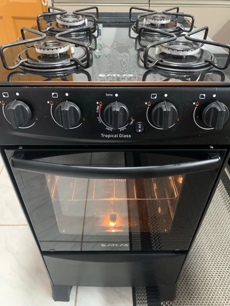 Fogão Mesa Vidro Automático Usado - Entrego   - Foto 4