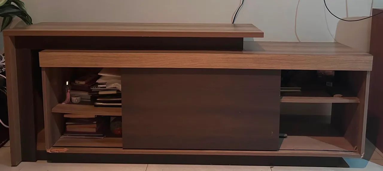 RACK + PAINEL PARA TV - MARROM E BEGE