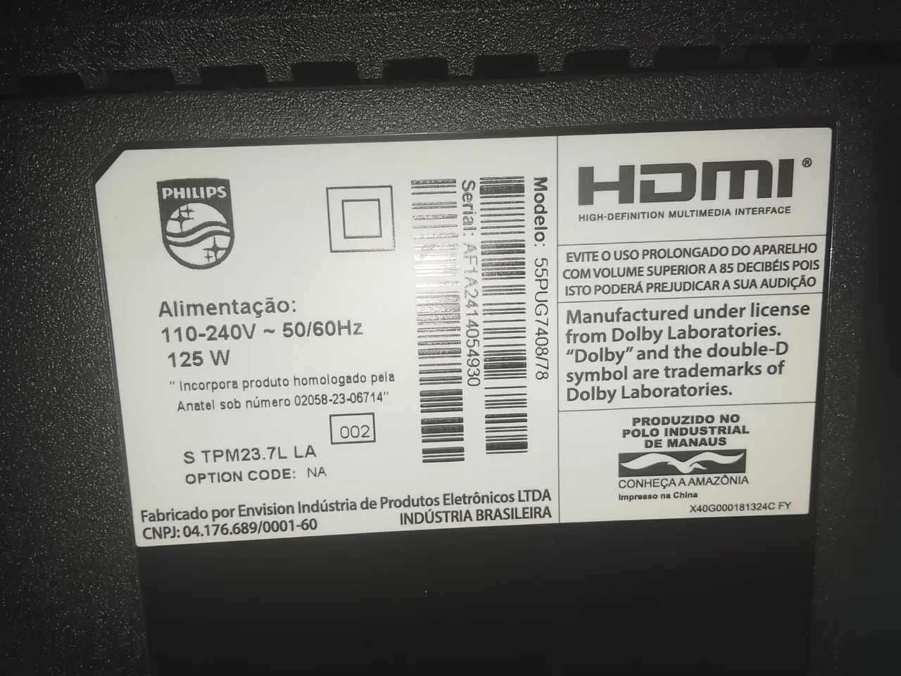 Smart TV Philips 55" 4K Google TV (Modelo 55PUG7408) - Impecável!