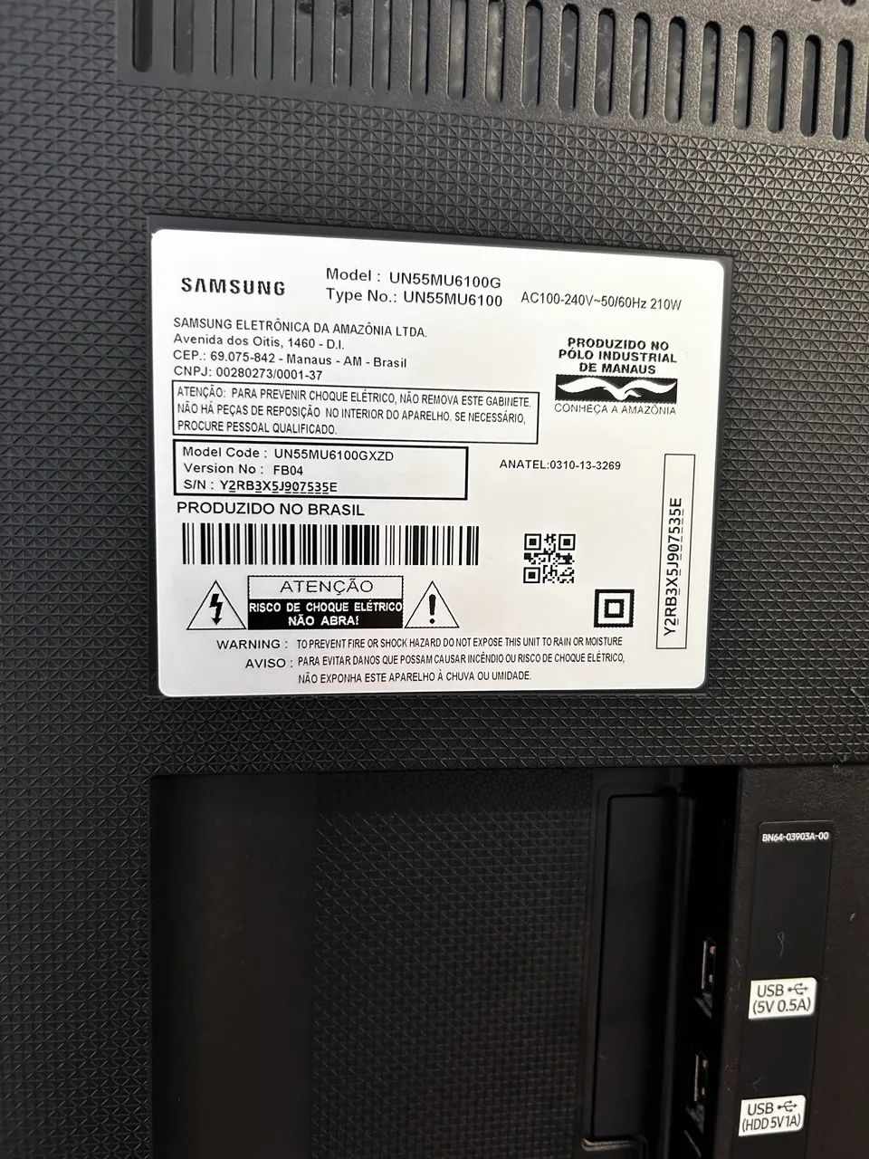 TV Samsung 55 Polegadas 4K (UN55MU6100G) - Para Peças / Quebrada - Foto 4