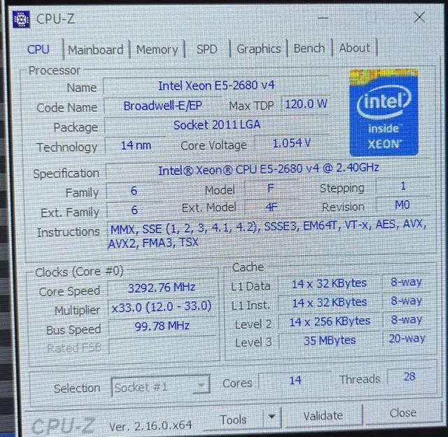 Xeon E5-2680 v4 (14 Núcleos / 28 Threads) - Foto 3