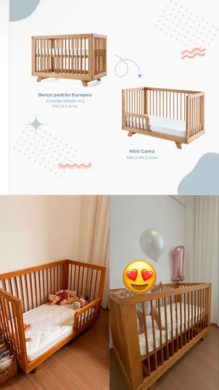 Berço Cama Kaike Tulipa Baby  - Foto 2