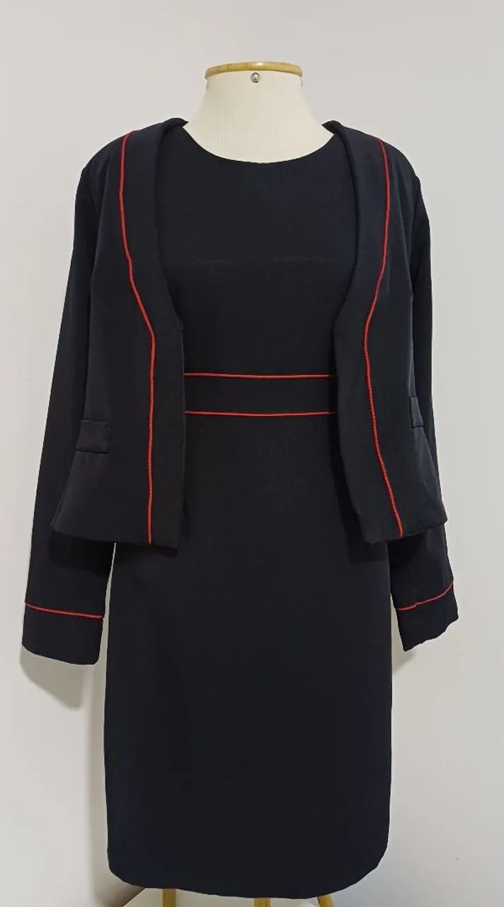 Conjunto Vestido e Blazer Preto - Tam M