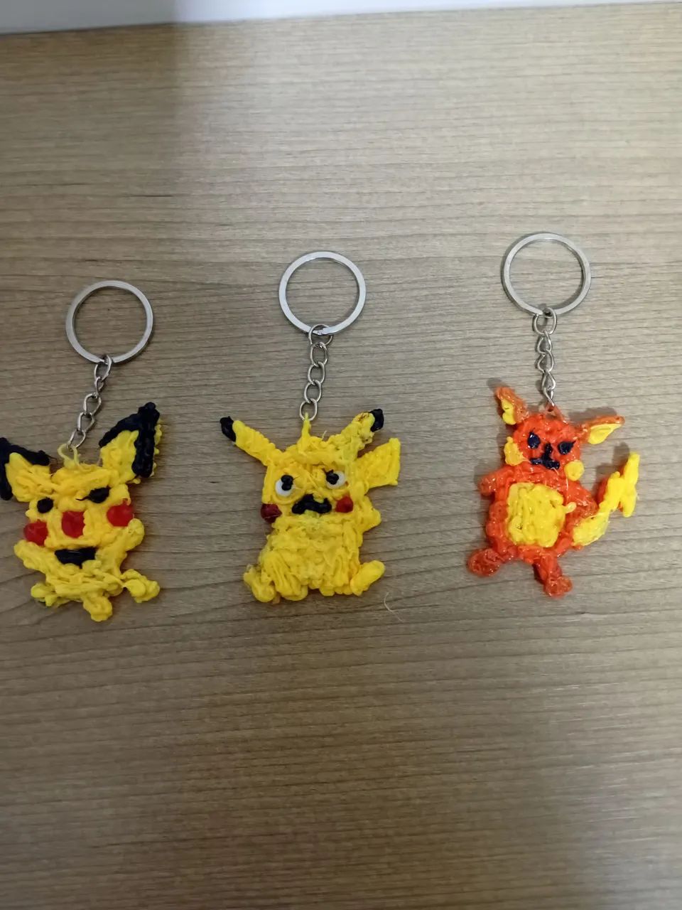 Chaveiro de caneta 3d do pichu , pikachu , raichu