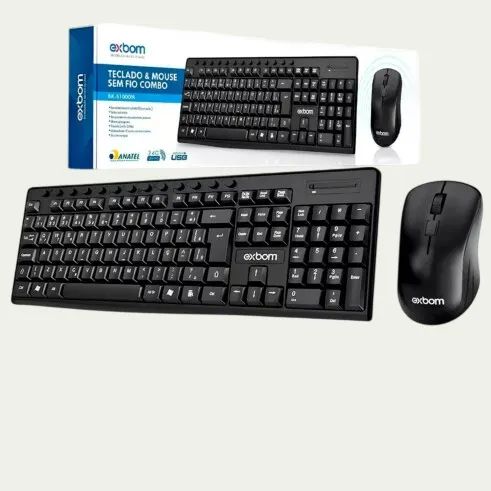 Kit Teclado e Mouse Sem Fio 2.4GHz Multimídia ABNT2 S1000M - Foto 2