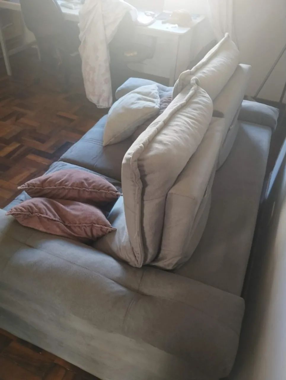 Sofá Retrátil Cinza  - Foto 3