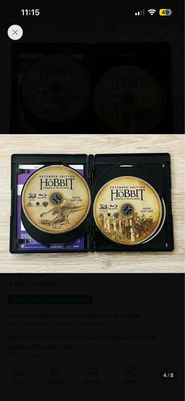Blu-ray O Hobbit A Batalha Dos Cinco Exércitos 3d Estendida - Foto 2