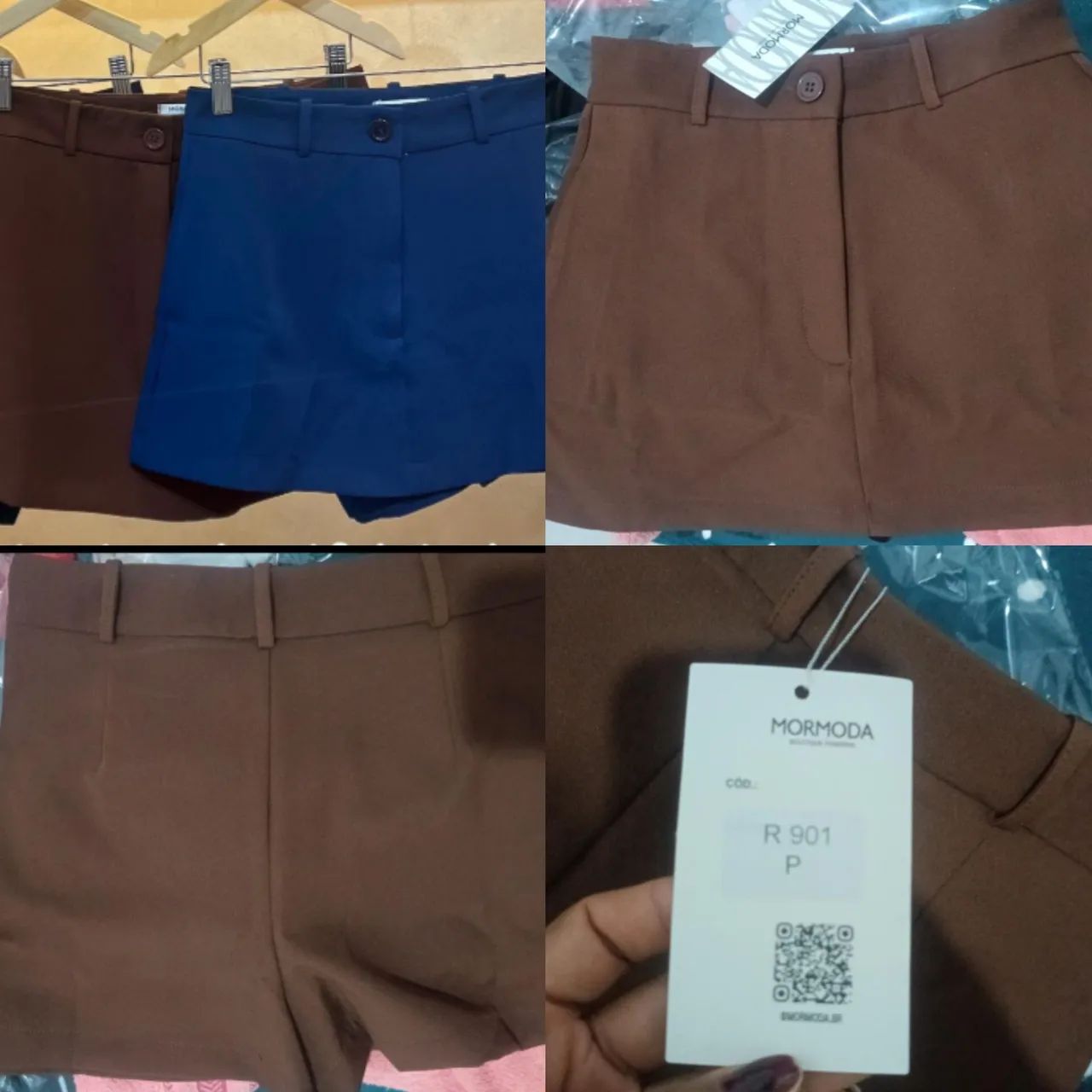 Short saia em tecido 