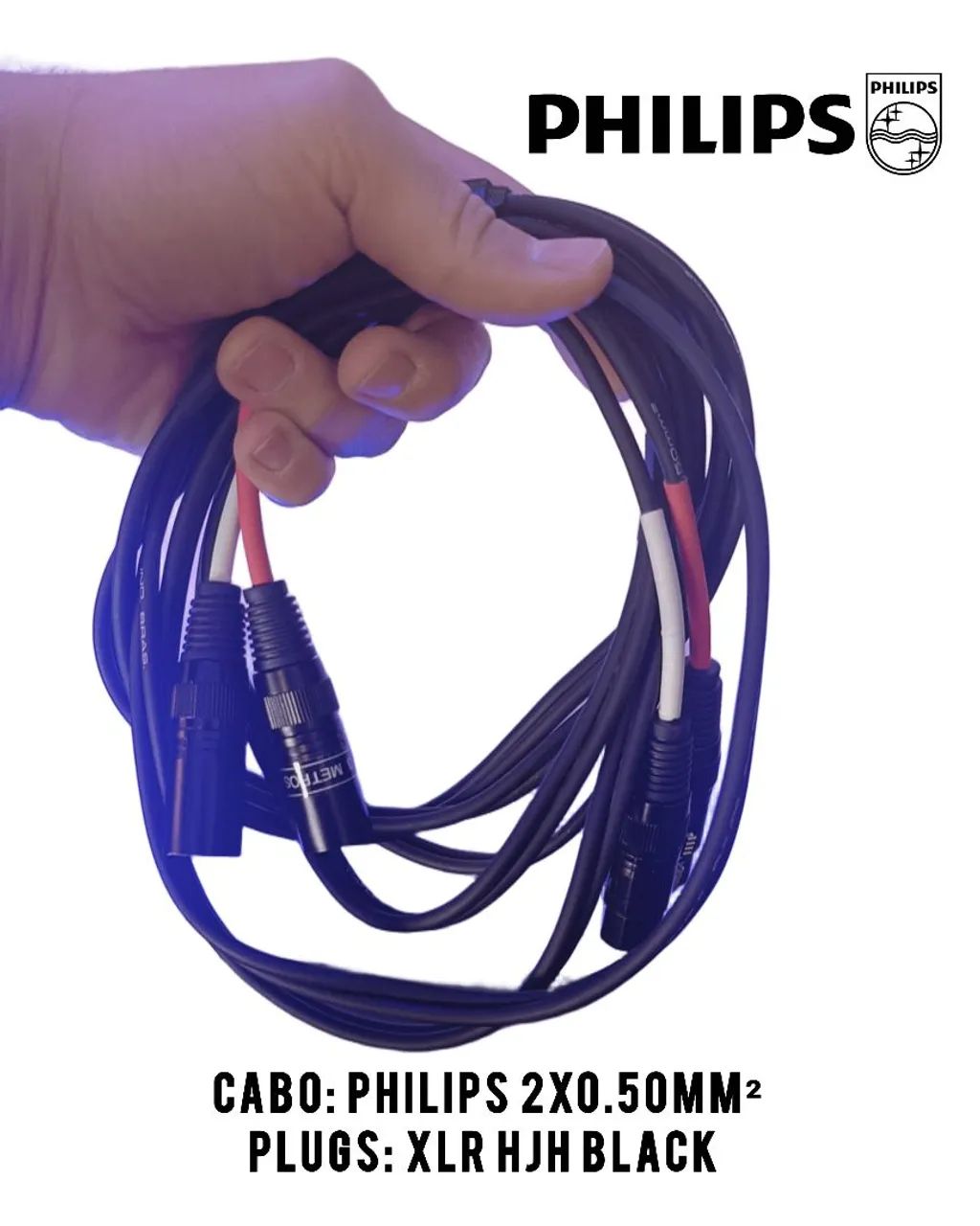 Cabo de Áudio Estéreo XLR Duplo Philips - 3 Metros