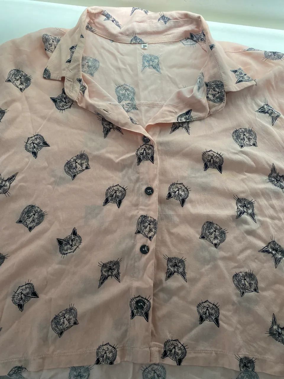 camiseta feminina gatos P - Foto 3