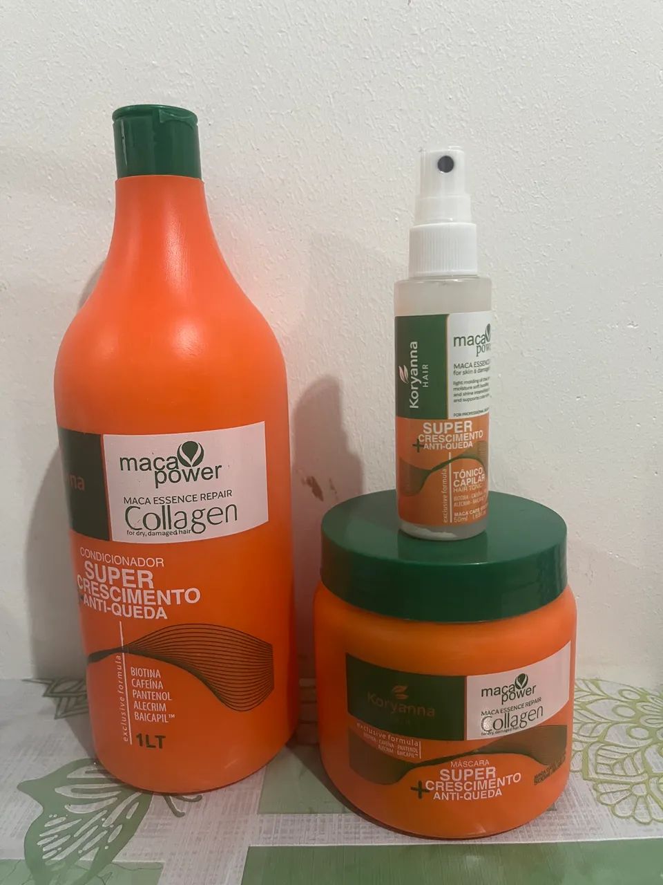 KIT SUPER CRESCIMENTO+ANTI-QUEDA CONDICIONADOR ,MÁSCARA E TÔNICO