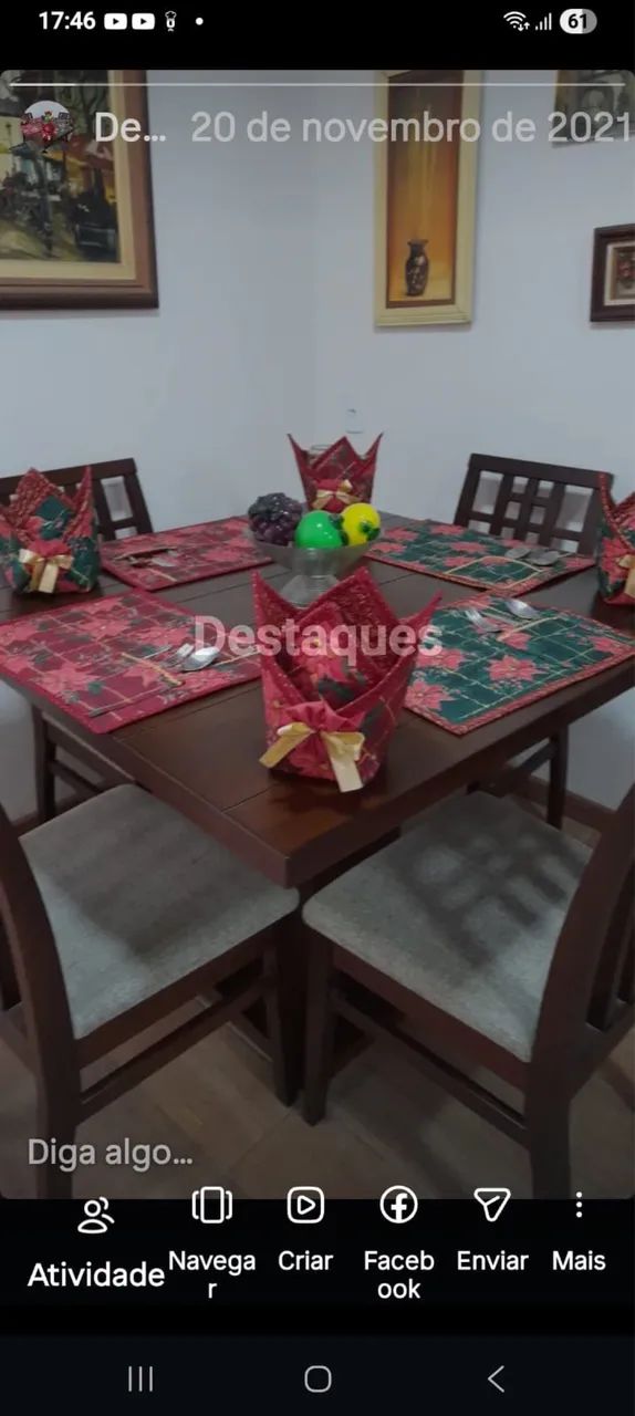 Mesa madeira 4 lugares
