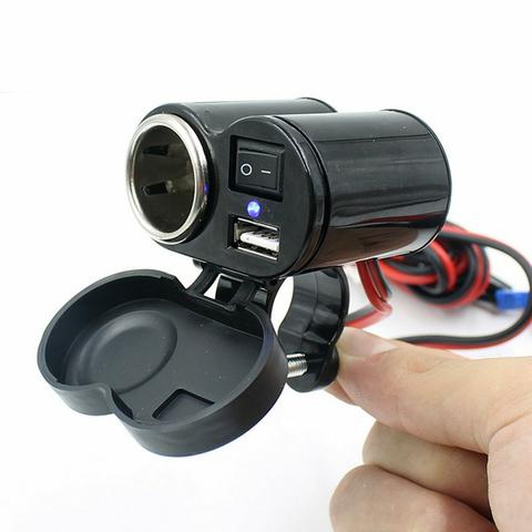 Carregador Para Moto Celular GPS Tomada USB 2.0 Adaptador Acendedor Guidão De Motocicleta - Foto 2