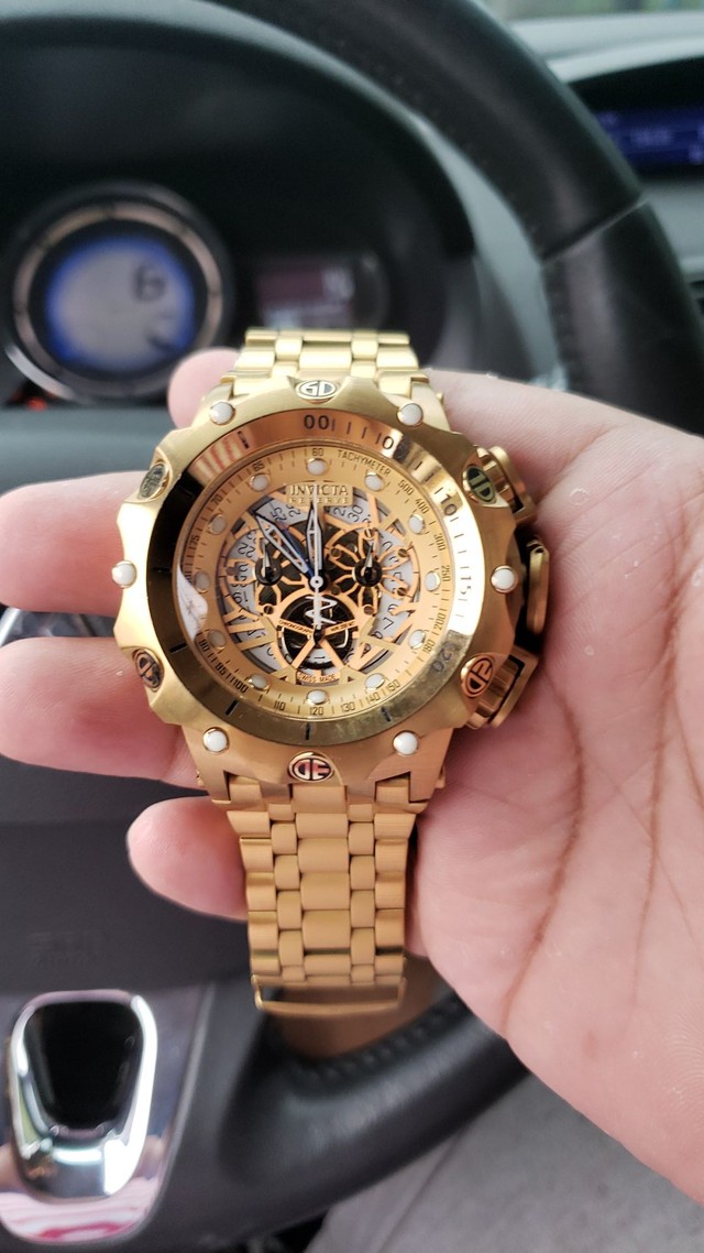 Relogio invicta hybrid skeleton 18k 
