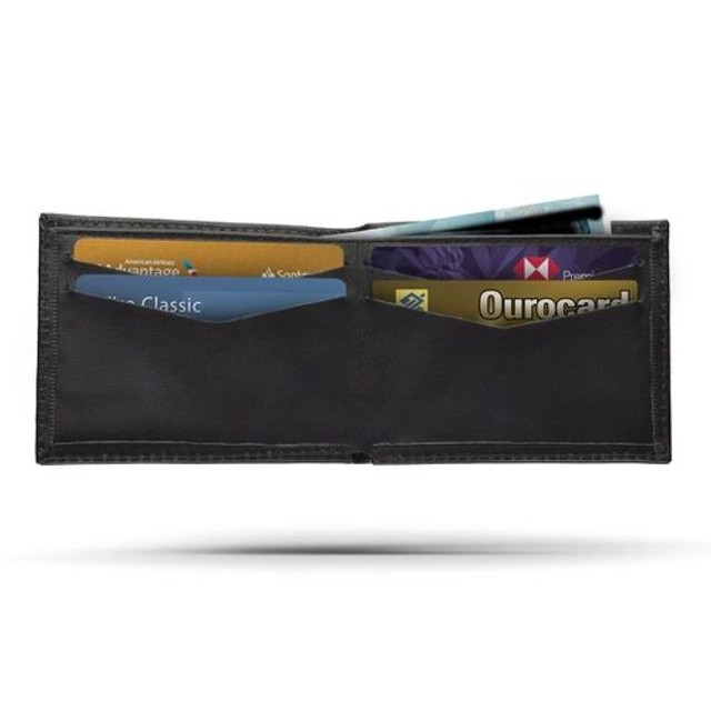 Carteira Masculina Material Couro Cor Preto - Foto 2