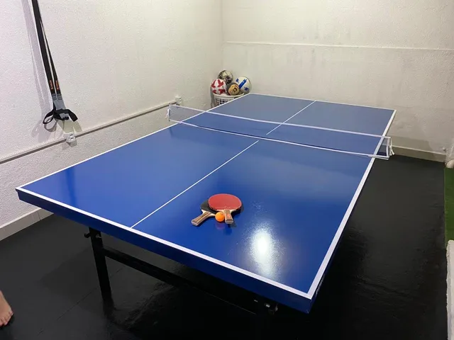 Mesa de Ping Pong Dobrável SPORTNOW (152 x 76 x 72 cm - Preto)