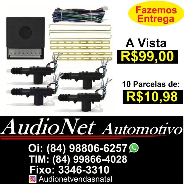 Kit Trava Eletrica Universal 4 Portas Alarme Carro Veicular Automotivo Trava Destrava