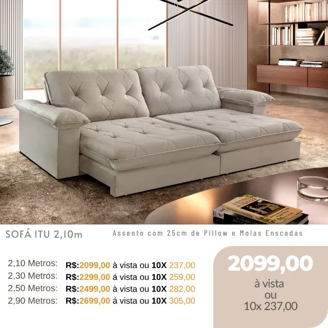 Sofás Lançamentos Com Molas Ensacadas Oferta Especial Móveis